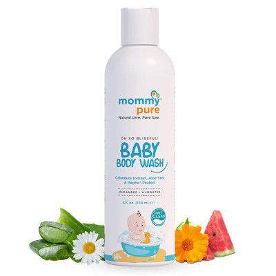MommyPure Oh So Blissful! Baby Body Wash | Natural, Tear-Free & Gentle Baby Body Cleanser | Dermatologically Tested - 120ml