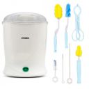 MonBebe Steam Sterilizer for Baby Bottles Pacifiers and Breast Pumps with Bottle Brush Set Large Capacity-Fits 6 Bottles and 99.9% Cleaned in 10 Mins...