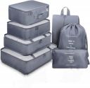 MONJAY Polyester 7Pcs Set Travel Organizer Packing Cubes Lightweight Travel Luggage Organizers (7 Pcs, Grey),10 Cm,3 Cm...