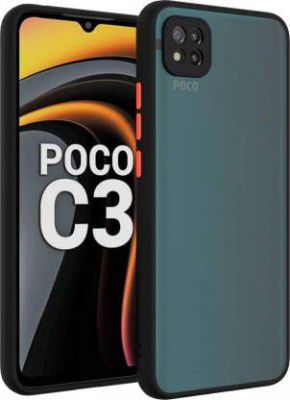Monkish Transparent Camera Protection Back Cover Case for Poco C3- Black