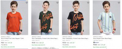 Monte Carlo Kids T Shirts upto 91% Off