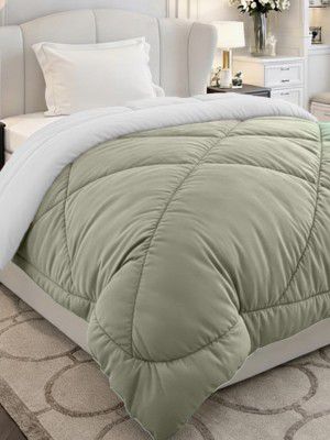 Monte Carlo Polyester Comforter Single Bed | Easy Care All Season Comforter (Green) | 59 x 87 Inches