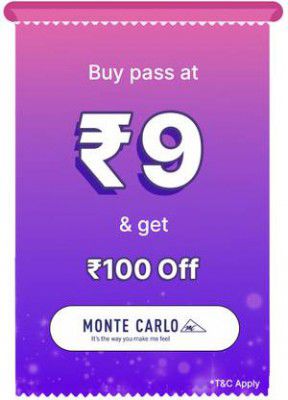 BBD Sale | MonteCarlo Pass only at Rs. 9 and get a discount of 25% upto Rs 100  
