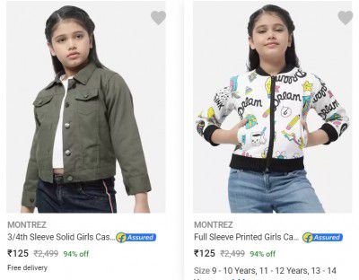 Montrez Kids Jackets @ ₹125