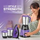 Moonstruck Star Purple 3 Jar Iron 750 W Mixer Grinder (1100 Watt Dry Iron | 3 Jars | Purple)...