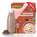 Mooogly Ragi & Nuts Chocolate Mix: Premium Vegan Ragi Hot Chocolate Drink - 200g (Pack Of 2)...