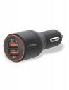 Moosh USB Dual Port 36 W Turbo Car QC 3.0 Quick Charger Smart Power LED Fast Car Charger Compatiable with All Smartphones (Black)...