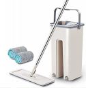 Mop Heavy Quality Floor Mop with Bucket, Flexible Kitchen tap Flat Squeeze Cleaning Supplies 360 Flexible Mop Head/2 Reusable Pads Clean Home Floor Cleaners...