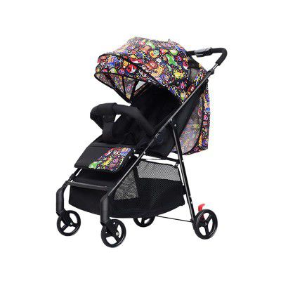 Moppets FEATHER-LITE Baby Stroller & Pram - 0 to 3 Yrs (Sit & Lie Down) MODERN BLACK (MODERN BLACK)