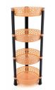 Morbrix Kitchen Stand Rack Basket for Office Use, Fruits Onion, Potato, Vegetables and Sabaji Basket Vegetable Stand (Round, Ivory, 4 Layer)...