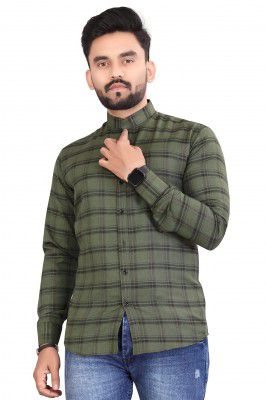 More & More Men's Checkered Slim fit Casual Shirt