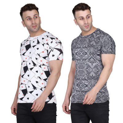 More & More Men's Regular Fit Round Neck T-Shirt (Pack of 2)