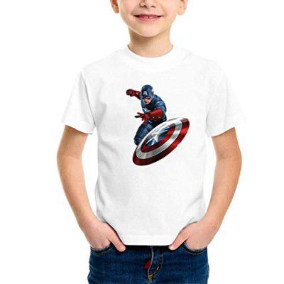 More & More Unisex-Child Regular Fit Captain America Printed Tshirt