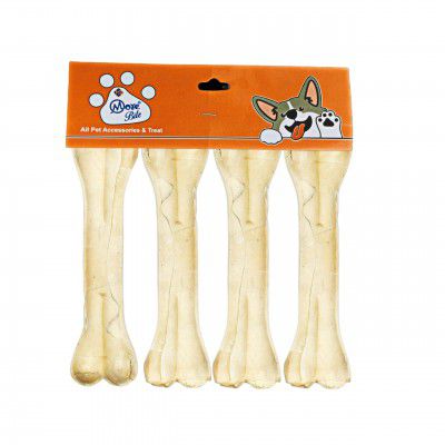 More Bite Pressed Dog Chew Bones for All Life Stages, Chicken Flavor, 5 inches - Pack of 4 Bones