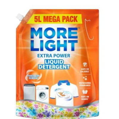 More Light Extra Power Liquid Detergent - 5 Litre, For Top Load & Front Load Machines