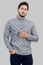 More & More Men Self Design Polyester Straight Kurta (White, Blue)...