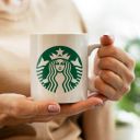  MoreAndMore Specially Designed White Gloosy StarBucks Printeds SBW006 Ceramic Coffee Mug (350 ml)...