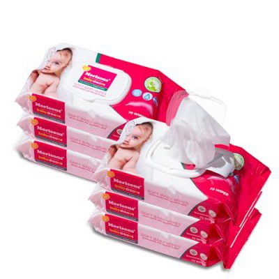 Morisons Baby Dreams Baby Wipes 72's Combo with lid - Pack of 6 (432 Wipes)