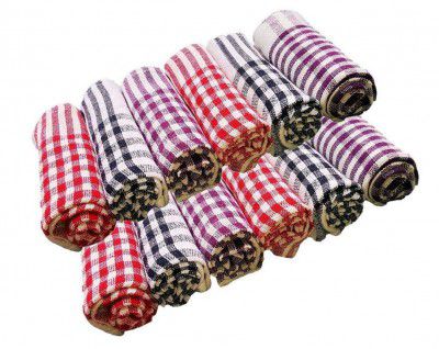 MorningVale AKIN Cotton Cleaning Cloth for Kitchen - Pack of 12