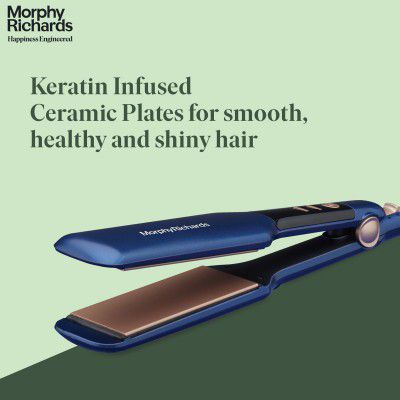 Morphy Richards Keraflow HS4501 Wide Plate Hair Straightener (Blue & rose gold)