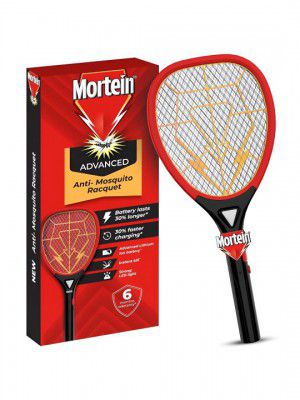 Mortein Black & Red Electric Fly Swatter Advanced Anti-Mosquito Racquet