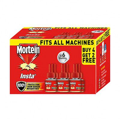 Mortein Insta5 Mosquito Repellent Liquid Refill - 45ml x 6 (Buy 4 Get 2 Free) | Pack of 6