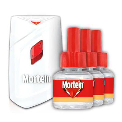 Mortein SmartPlus Mosquito Killer Machine + 3 Refill - Combo Pack (45ml x 3) | 100% Protection from Dengue Mosquitoes | Repellent Refills and Device (1 Machine + 3 Refills)