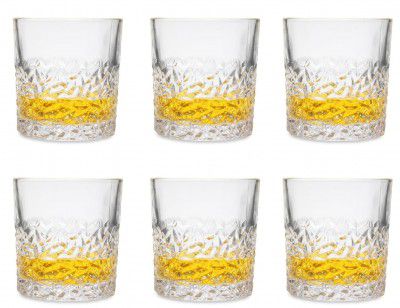 MosQuick® Whiskey Glasses(Set of 6)-300ml Sculpted Scotch Glass