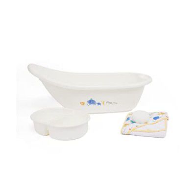 Mothercare Sleepy Safari Designed Bath Set for Babies, Cream