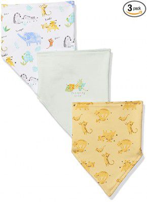 Mothercare Unisex Bibs Animal Print - Pack Of 3 - Multicolor (Model: YA054)