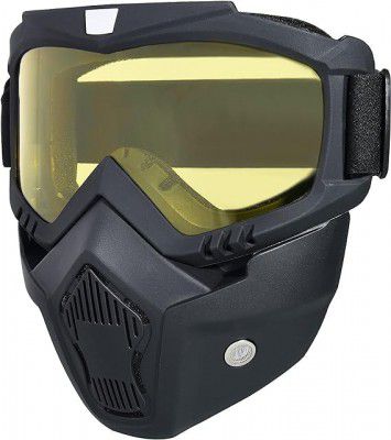 Motorcycle Helmet Riding Goggles Glasses with Removable Face Mask
