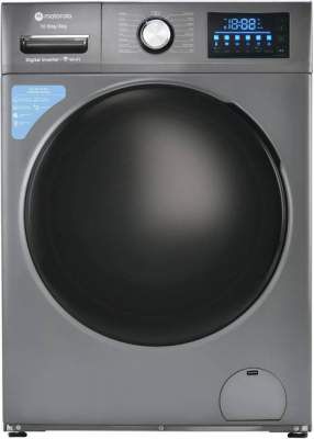 Motorola 10.5/6 kg Smart Wi-Fi Enabled Inverter Technology Washer with Dryer with In-built Heater Grey (105WDIWBMDG)