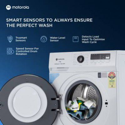 MOTOROLA 7 kg 5 Star Rating Garment Sterilization Fully Automatic Front Load Washing Machine 70FLAM5W