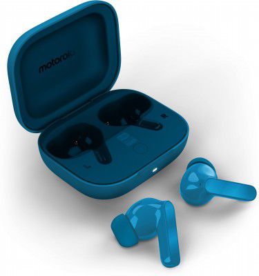 MOTOROLA Moto Buds Bass | 6 Mic Bluetooth Headset (Blue, True Wireless)