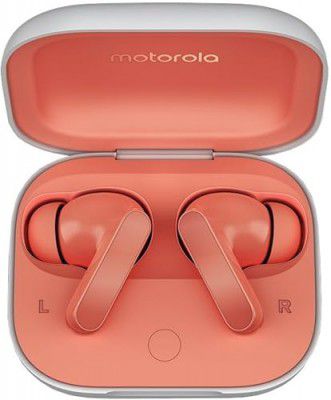 Motorola Moto Buds With Hi-Res Audio,Large 12.4Mm Driver,42 Hrs Playback&Ipx4 Rating Bluetooth In Ear Headset(Coral Peach,True Wireless)