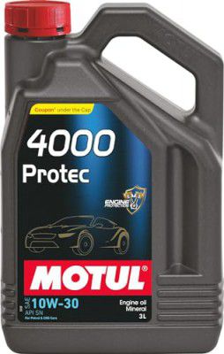 Motul 4000 Protec 10W-30 (3L) API SN Mineral Engine Oil for Diesel Cars