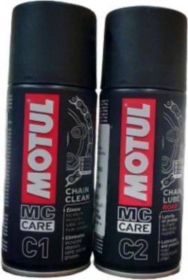 MOTUL CHAIN CLEAN C1 & CHAIN LUBE C2 MC CARE 150ML COMBO noko Coolant Blue  (150 ml, Pack of 2)