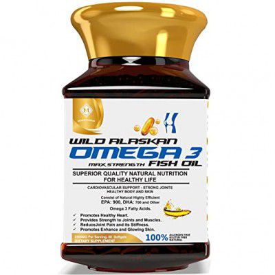 MOUNTAINOR Deep Sea Omega 3 Fish Oil 2500MG of Wild Alaska Max Strength (1100mg EPA: 700mg DHA Per Serving) 60 Softgels for Men & Women, Heart, Bones, Workout & Joint Health. Purified & Mercury Free.
