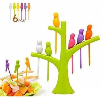 MOUNTHILLS Bird shape Plastic Fruit Fork (Pack of 1)