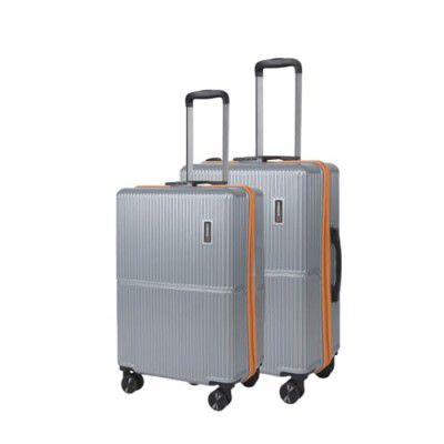 Move-Meant Set of 2 Glide Small & Medium Check-in Suitcase | 55 Cm & 66 Cm | 360 Degree 8 Wheels Number Lock Polycarbonate MAT. Grey Trolley Bag | Luggage for Travel - Pack of