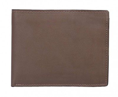 MOZIX Bi Fold Slim & Light Weight RFID Protected Minimalist Genuine Leather Wallet for Men - Brown