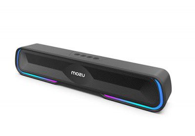 MOZU Bassmore S1 |RGB|TWS Function|1.5M Aux Cable| 16 W Bluetooth Soundbar (Black, 5.2BT)