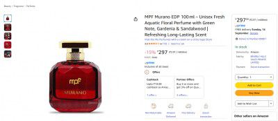 MPF Murano EDP 100?ml – Unisex Fresh Aquatic Floral Perfume with Green Note