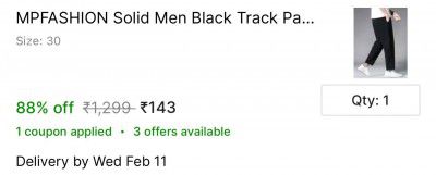 MPFASHION Solid Men Black Track Pants