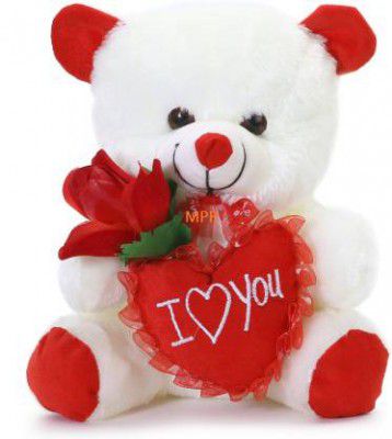MPR ENTERPRISES Red Rose Kids & Adults Gifting i Love You Teddy Bear - 32 cm  (White)