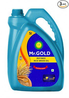 Mr. Gold Refined Rice Bran Oil Can, 5L