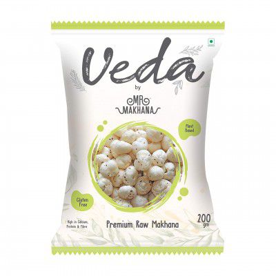 Mr. Makhana Veda Premium Plain & Raw Phool Makhana & Foxnuts (200 Gms, 1)