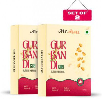 Mr.meva Superior Quality Gurbandi Badam Giri | Premium Gurbandi Almond Kernels Almonds (2 x 250 g)