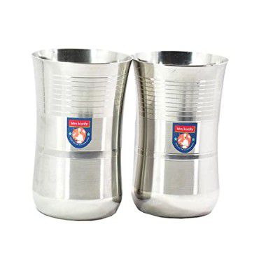 Mrskisify 2 Pcs Stainless Steel Big Glass.Drinking Glasses Water [750 ML]