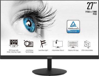 MSI 27 inch Full HD IPS Panel Monitor (PRO MP271(3PA2))  (Response Time: 5 ms, 60 Hz Refresh Rate)